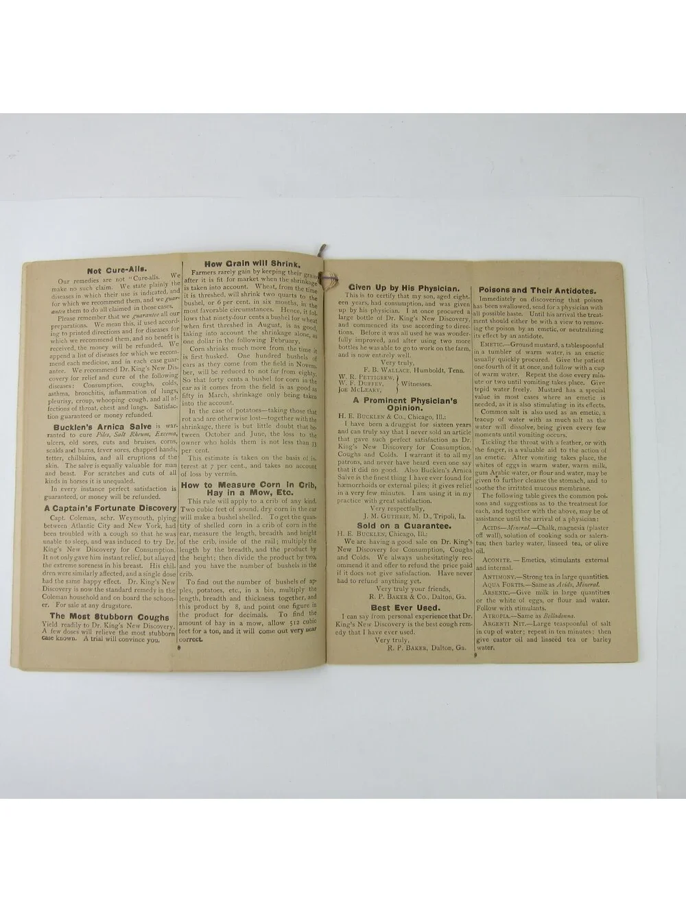 Dr. Kings Guide to Health Patent Medicine Almanac HE Bucklen & Co Antique c 1888
